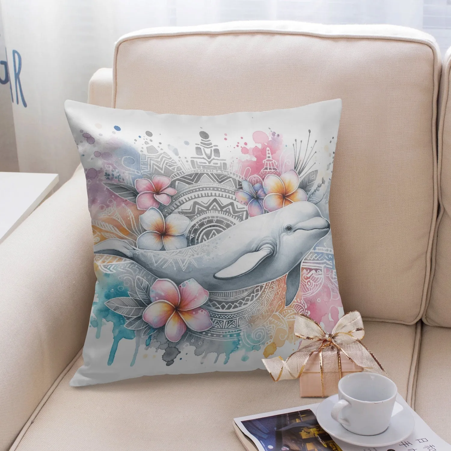 Dazzling Dolphin Undersea 18" Pillow Cover