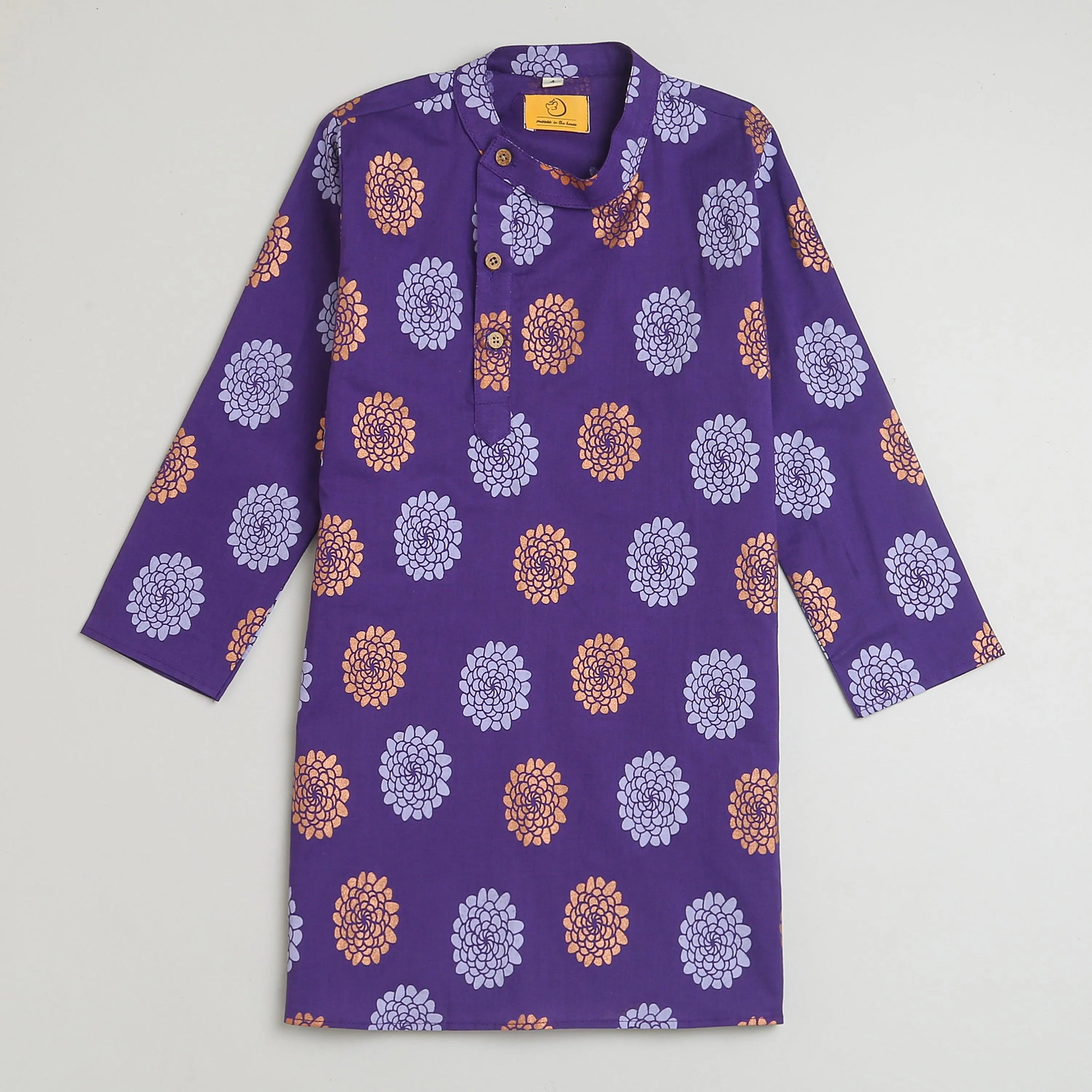 Dazzling Flower Boys Ethnic Wear- Purple