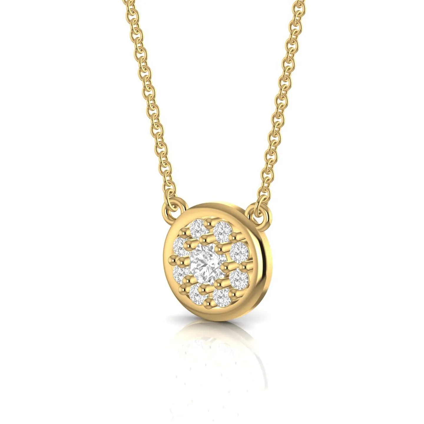 Dazzling Halo Silver Pendant Necklace