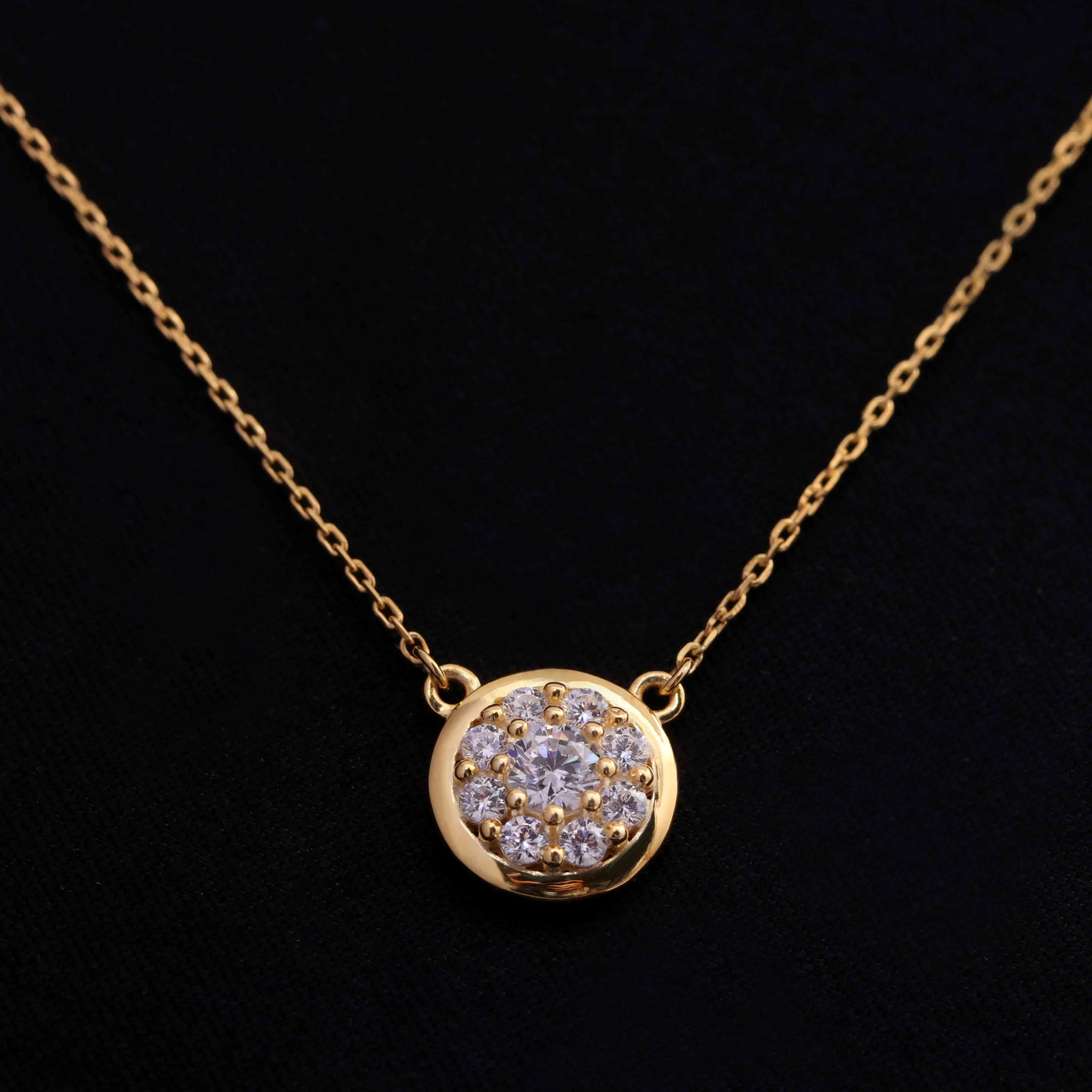 Dazzling Halo Silver Pendant Necklace