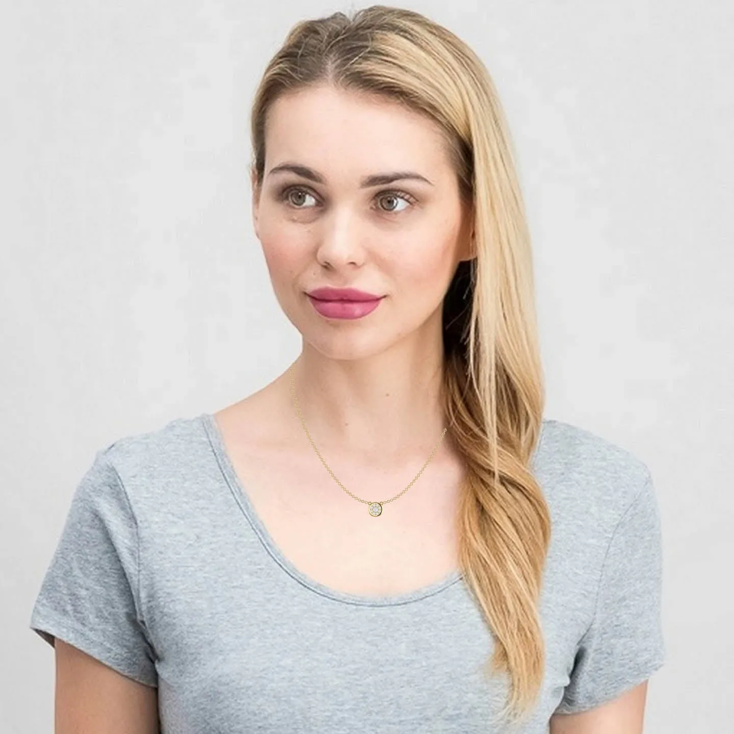 Dazzling Halo Silver Pendant Necklace