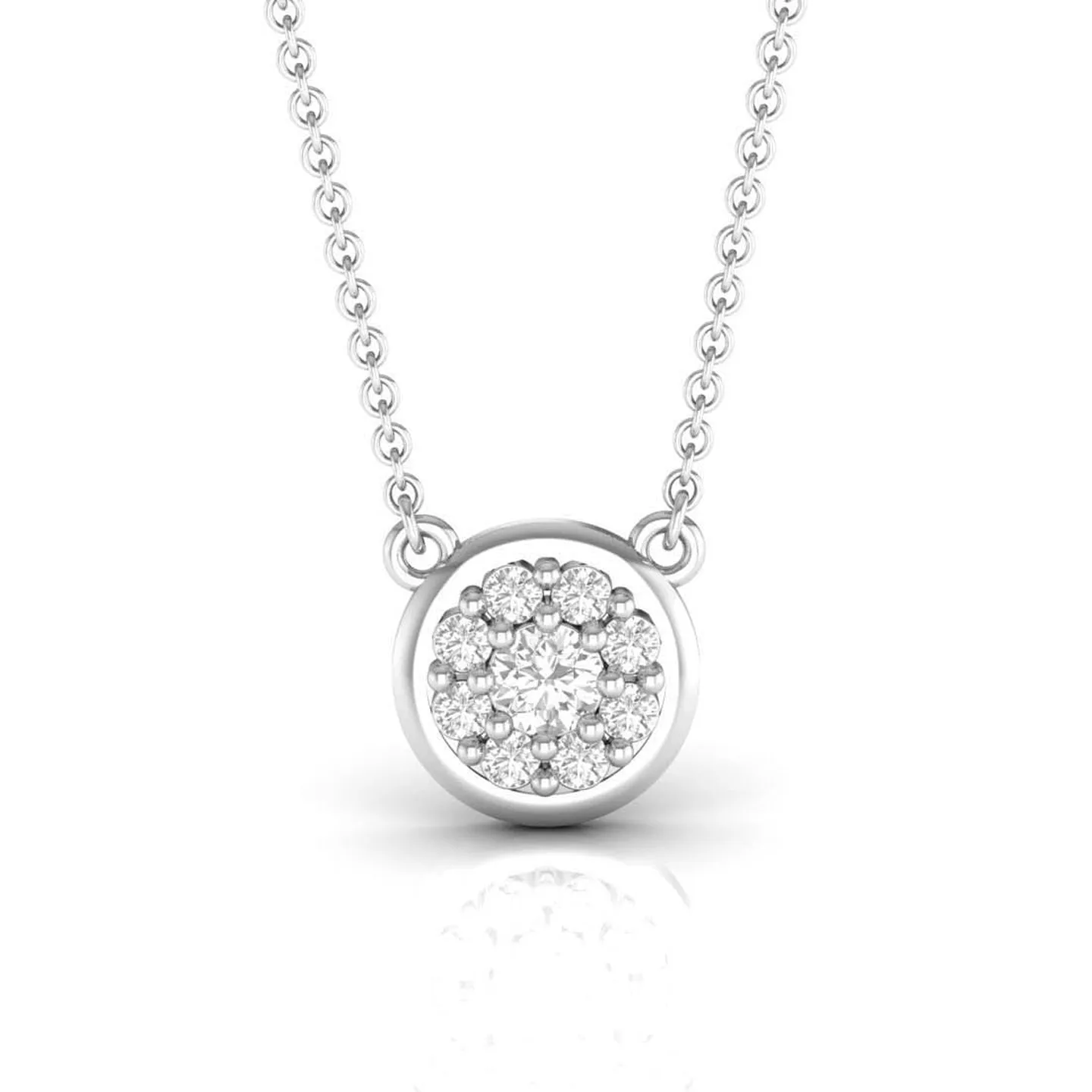 Dazzling Halo Silver Pendant Necklace