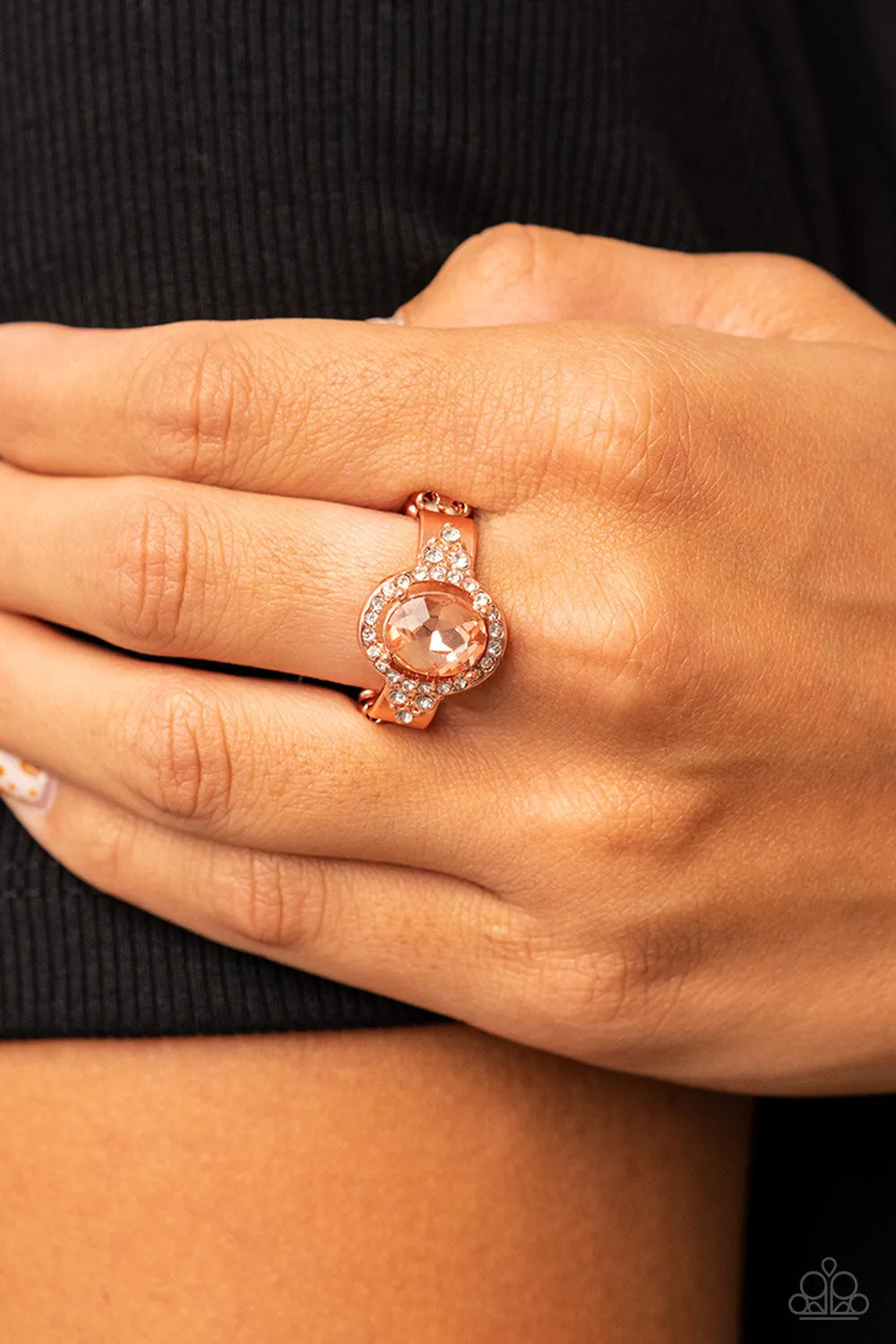 Dazzling I Dos - Copper Ring - Paparazzi Accessories