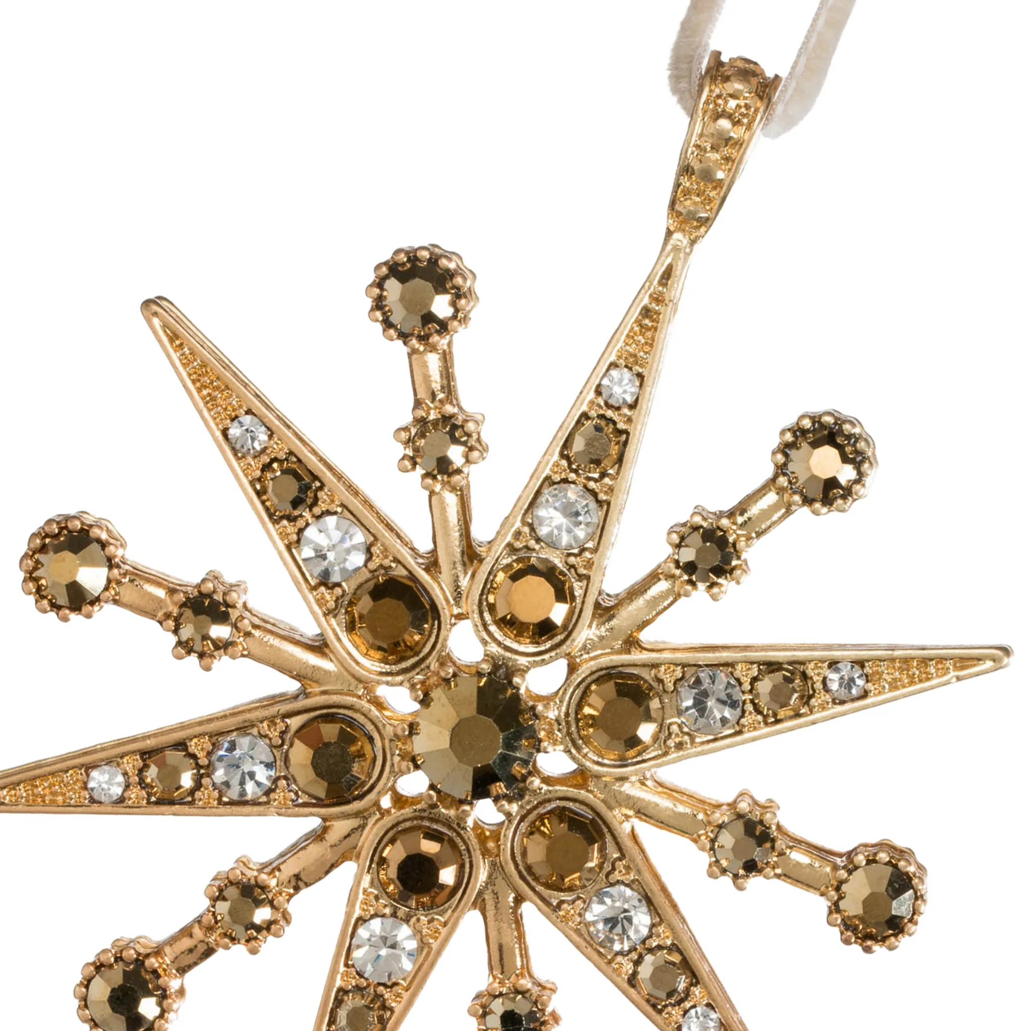 Deco Snowflake Hanging Christmas Ornament, Gold