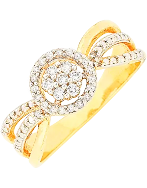 Diamond Ring - 9ct Yellow Gold Diamond Ring - 766078