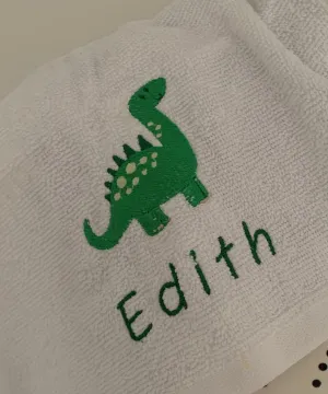 Dinosaur (Green) Felt Trug - Toy Storage Tub - Personalised