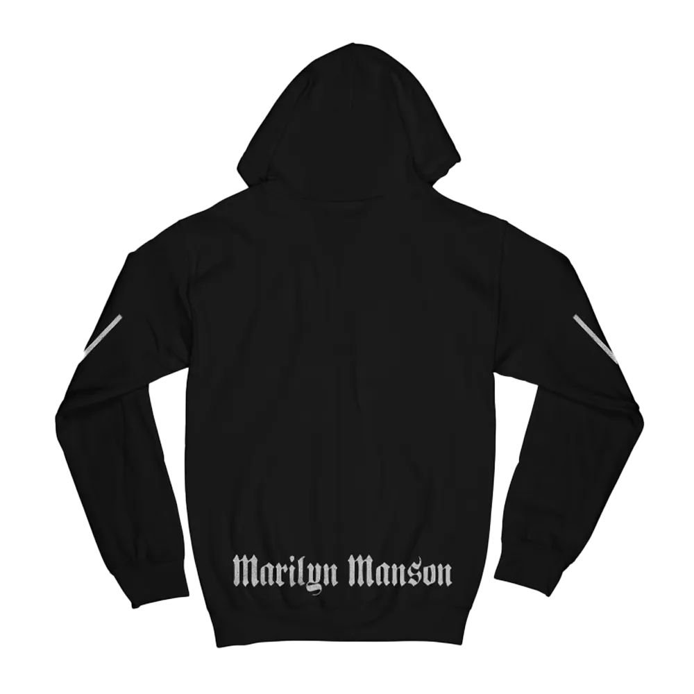 Distressed Silver Zip Hoodie