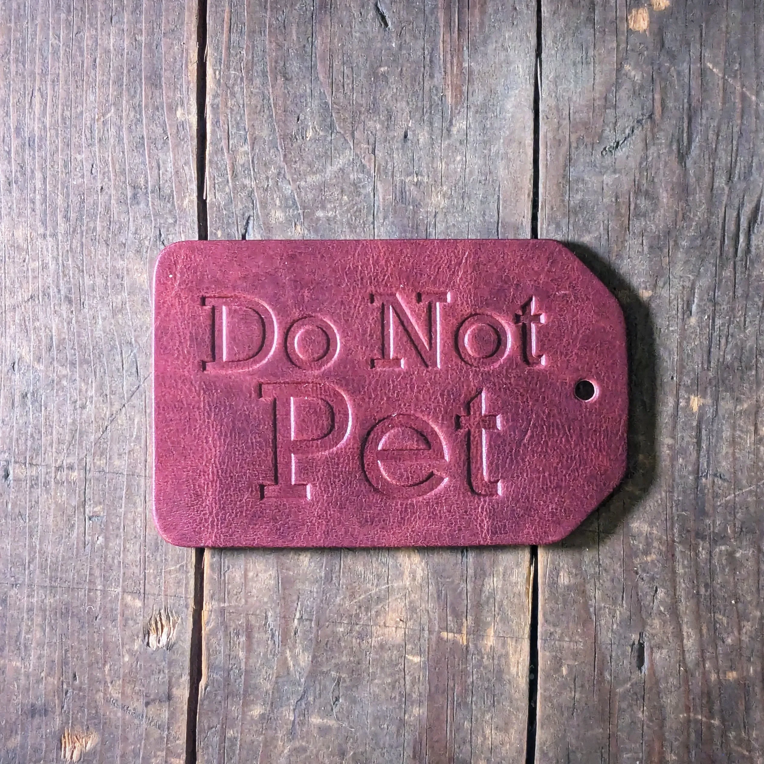 Do Not Pet - Personalized Horween Leather Luggage Tag