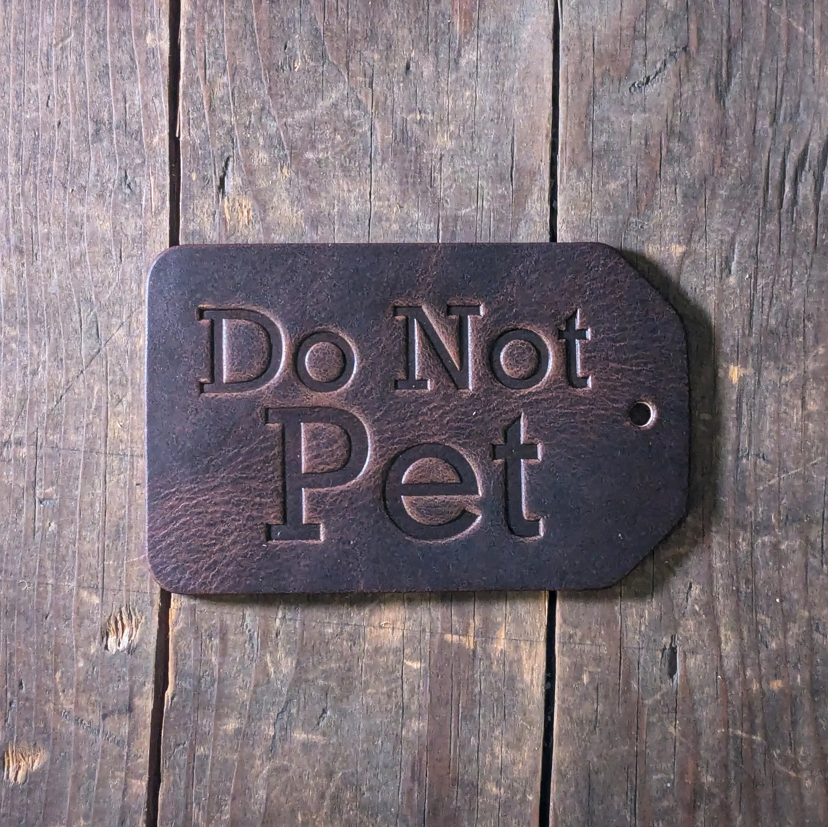 Do Not Pet - Personalized Horween Leather Luggage Tag