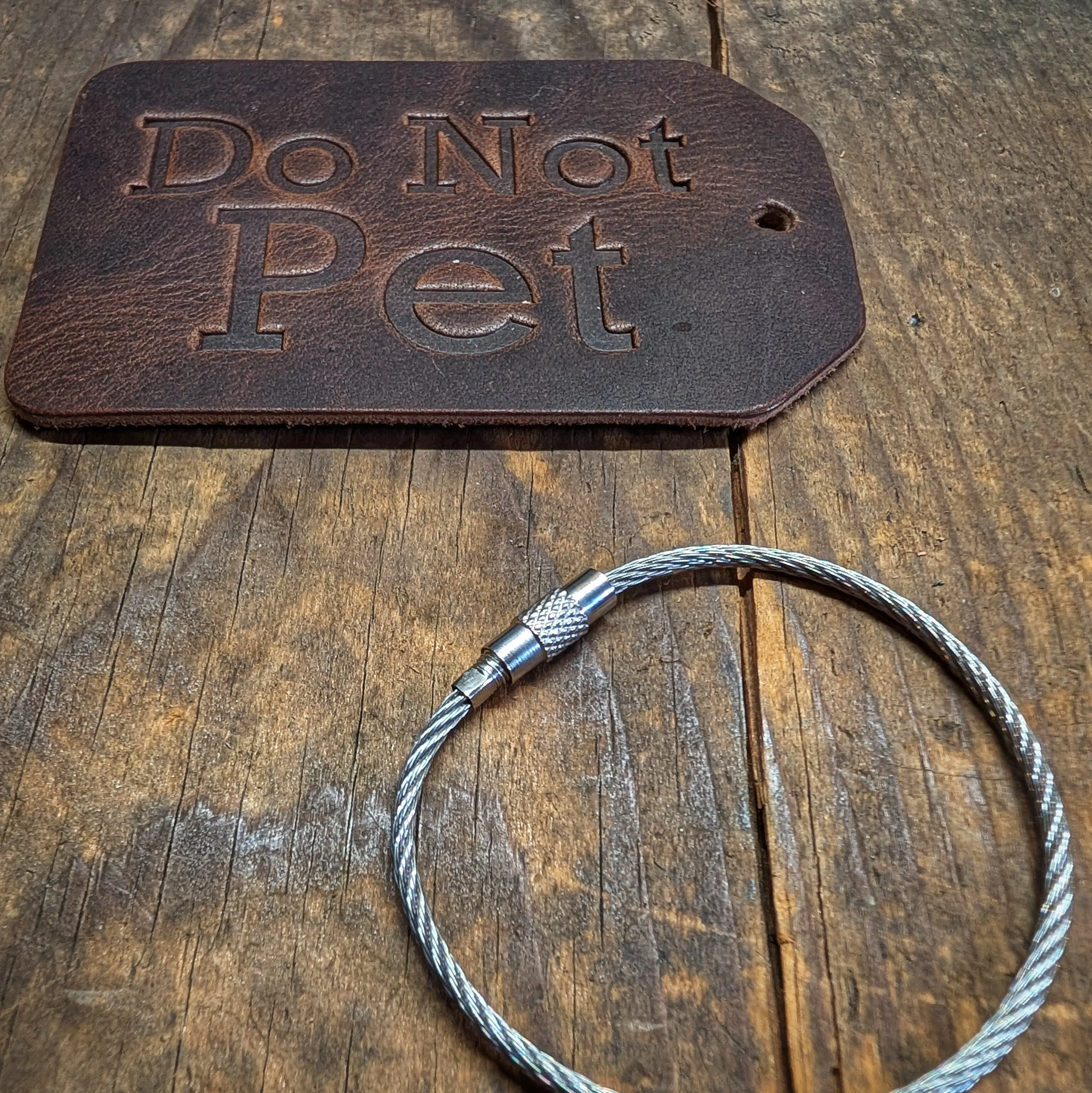Do Not Pet - Personalized Horween Leather Luggage Tag