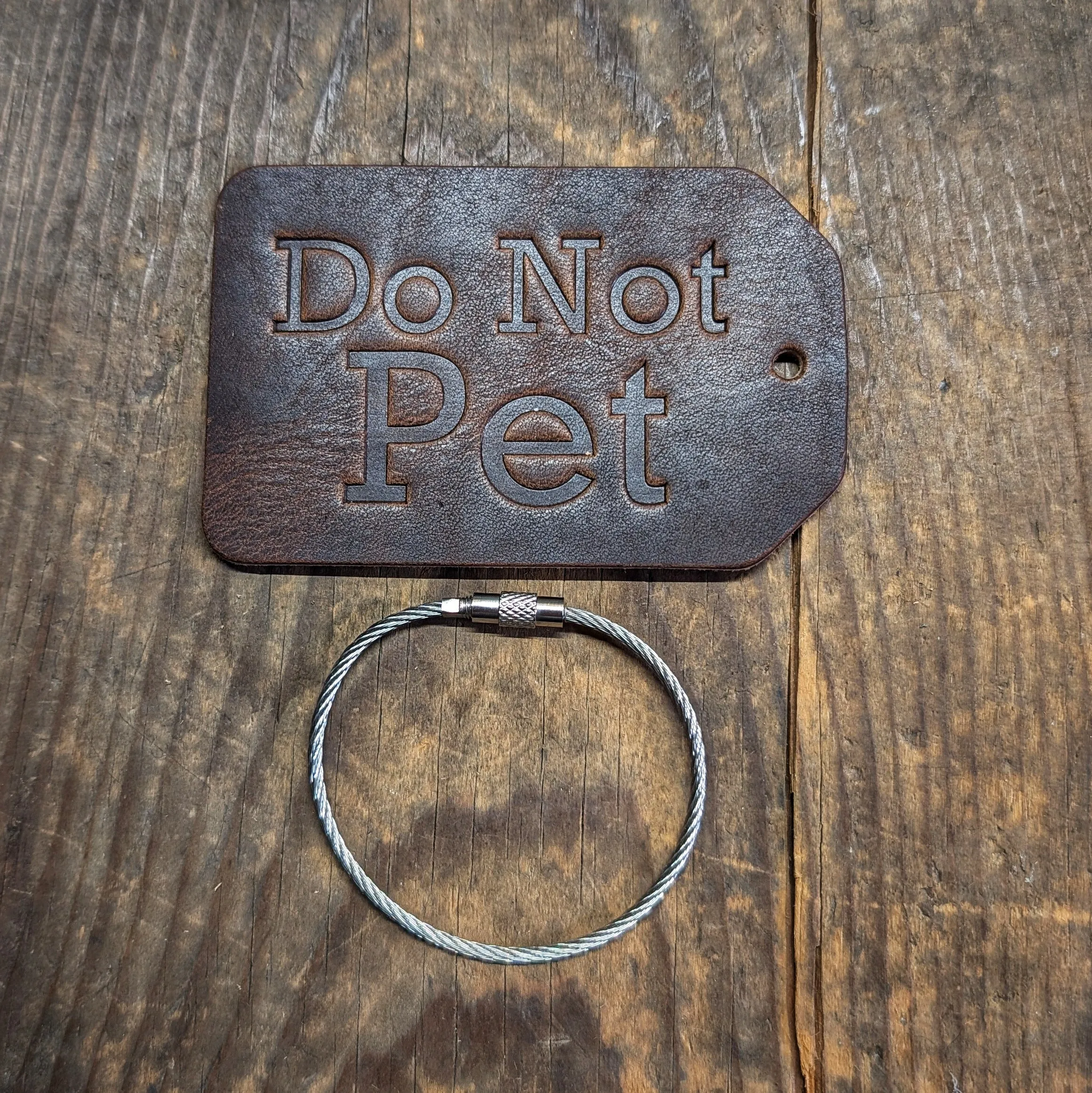 Do Not Pet - Personalized Horween Leather Luggage Tag