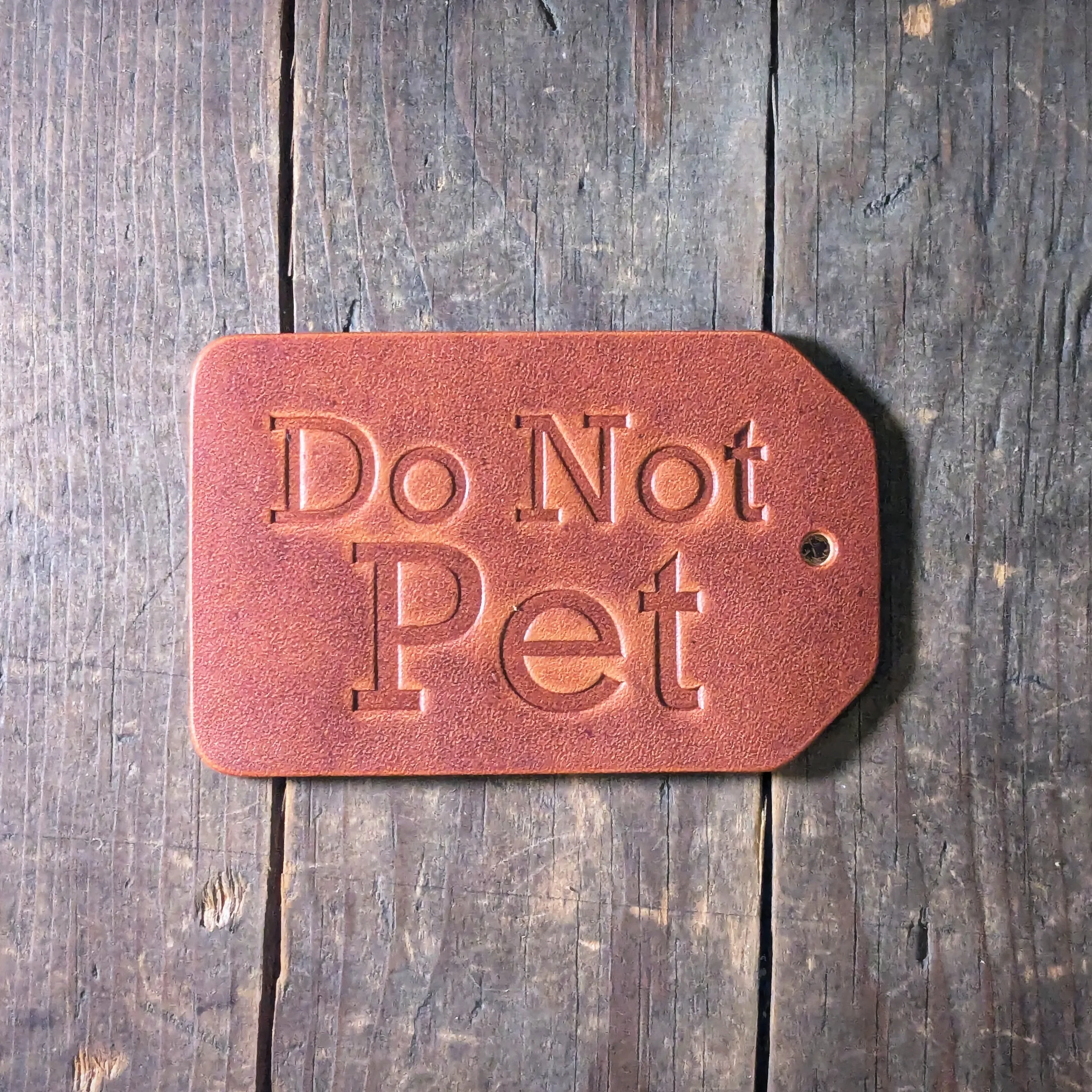 Do Not Pet - Personalized Horween Leather Luggage Tag