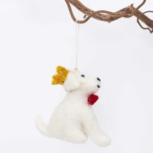 Dog with Crown Christmas Ornament