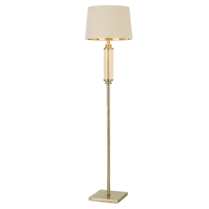 Dorcel Antique Brass and Amber Traditional Floor Lamp