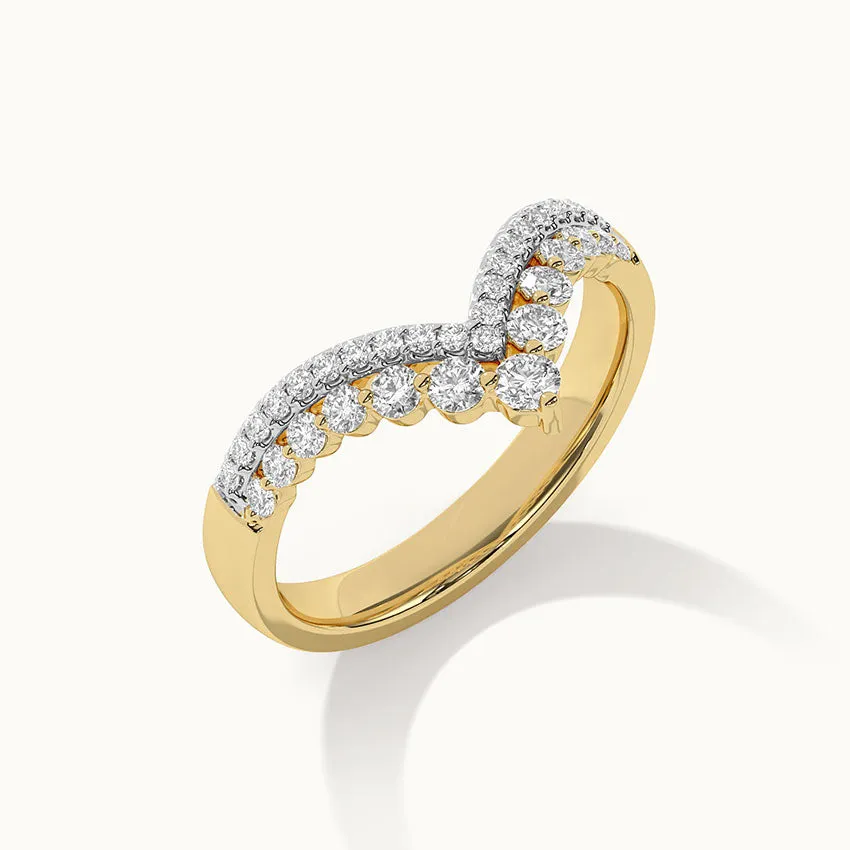 Double Row Chevron Ring