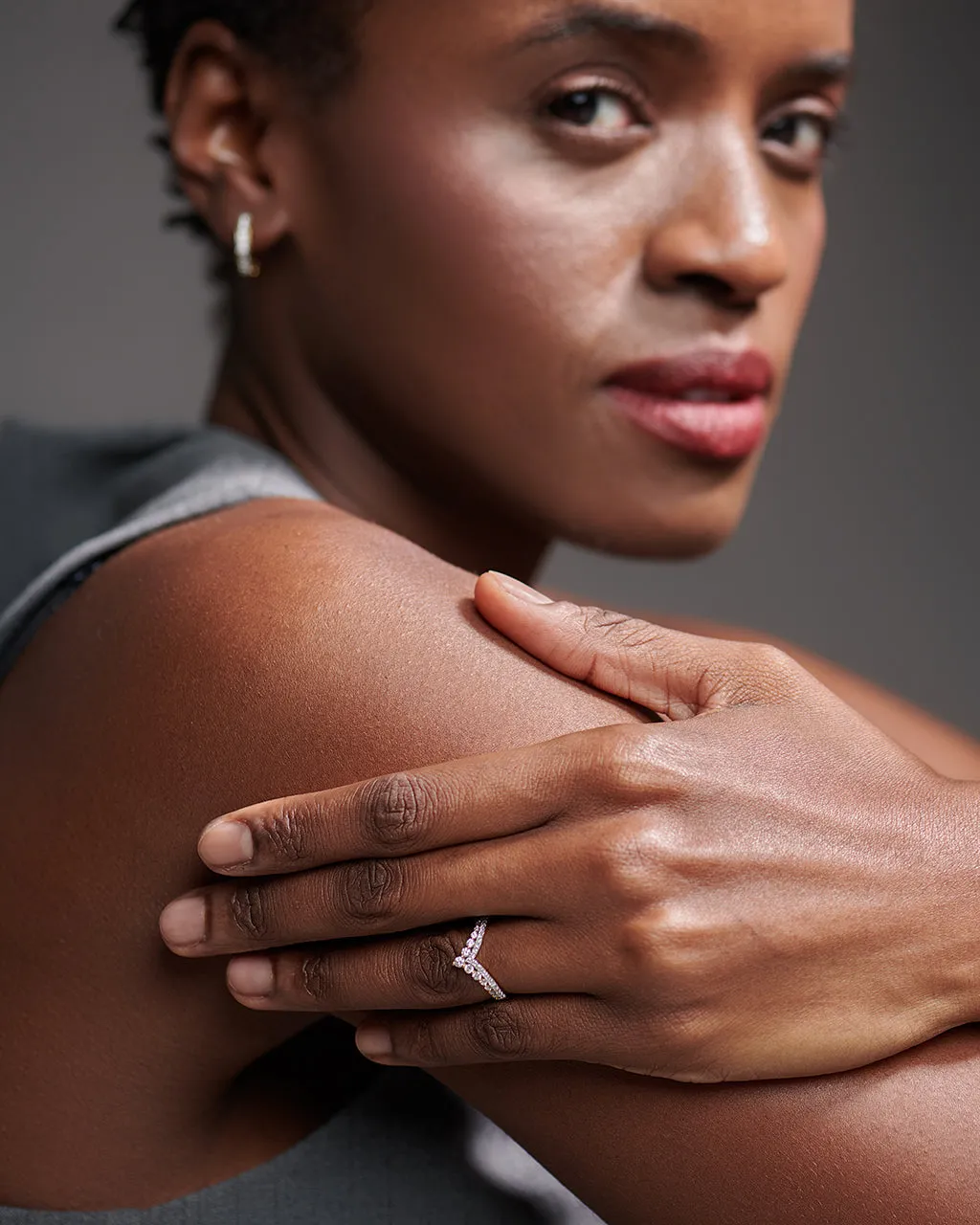 Double Row Chevron Ring