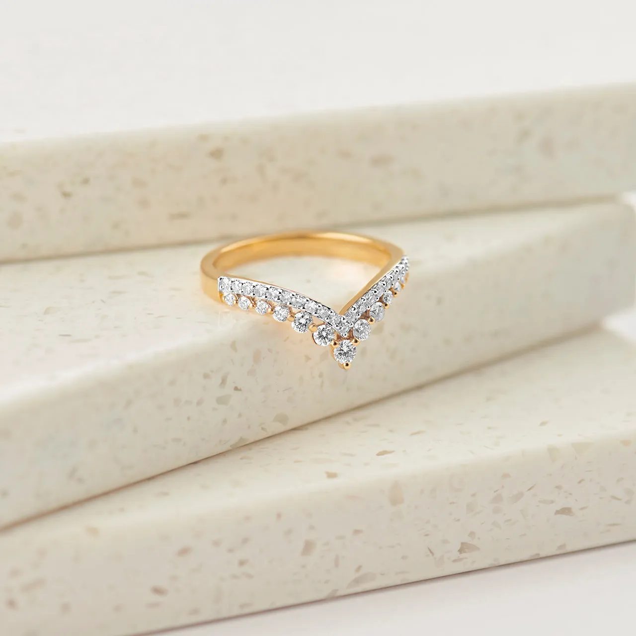 Double Row Chevron Ring