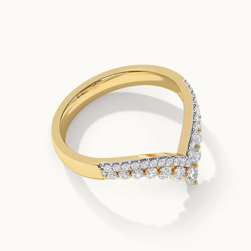 Double Row Chevron Ring