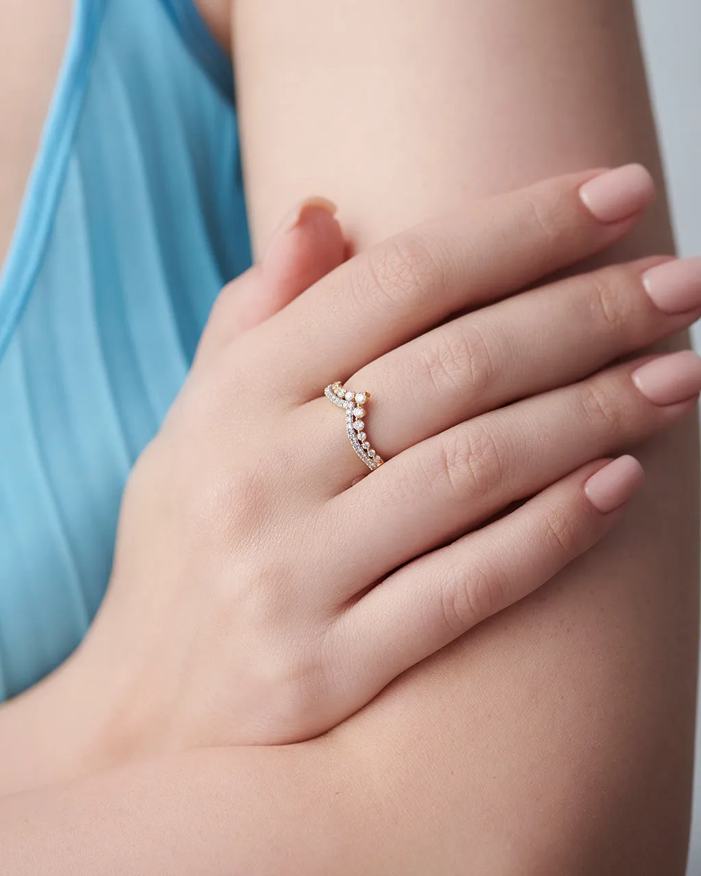 Double Row Chevron Ring
