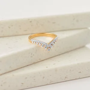 Double Row Chevron Ring