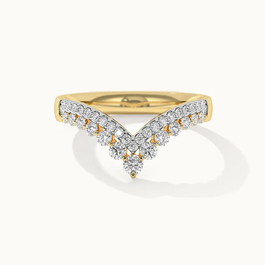 Double Row Chevron Ring