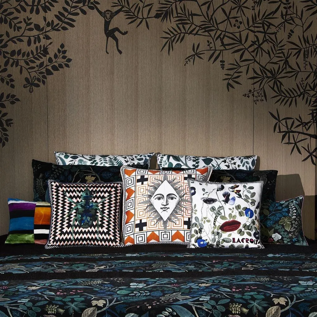 Double-sided pillow DAME NATURE PRINTEMPS cotton satin