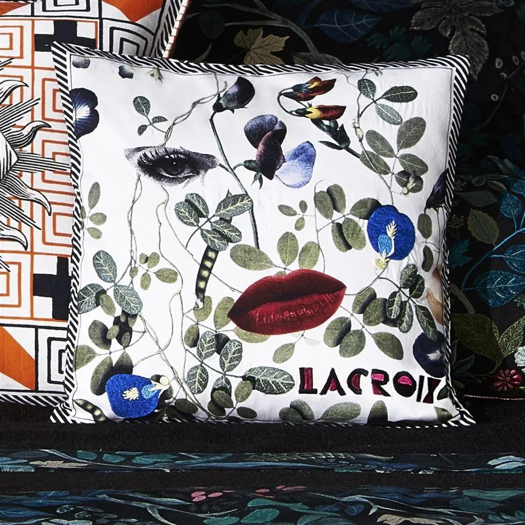 Double-sided pillow DAME NATURE PRINTEMPS cotton satin