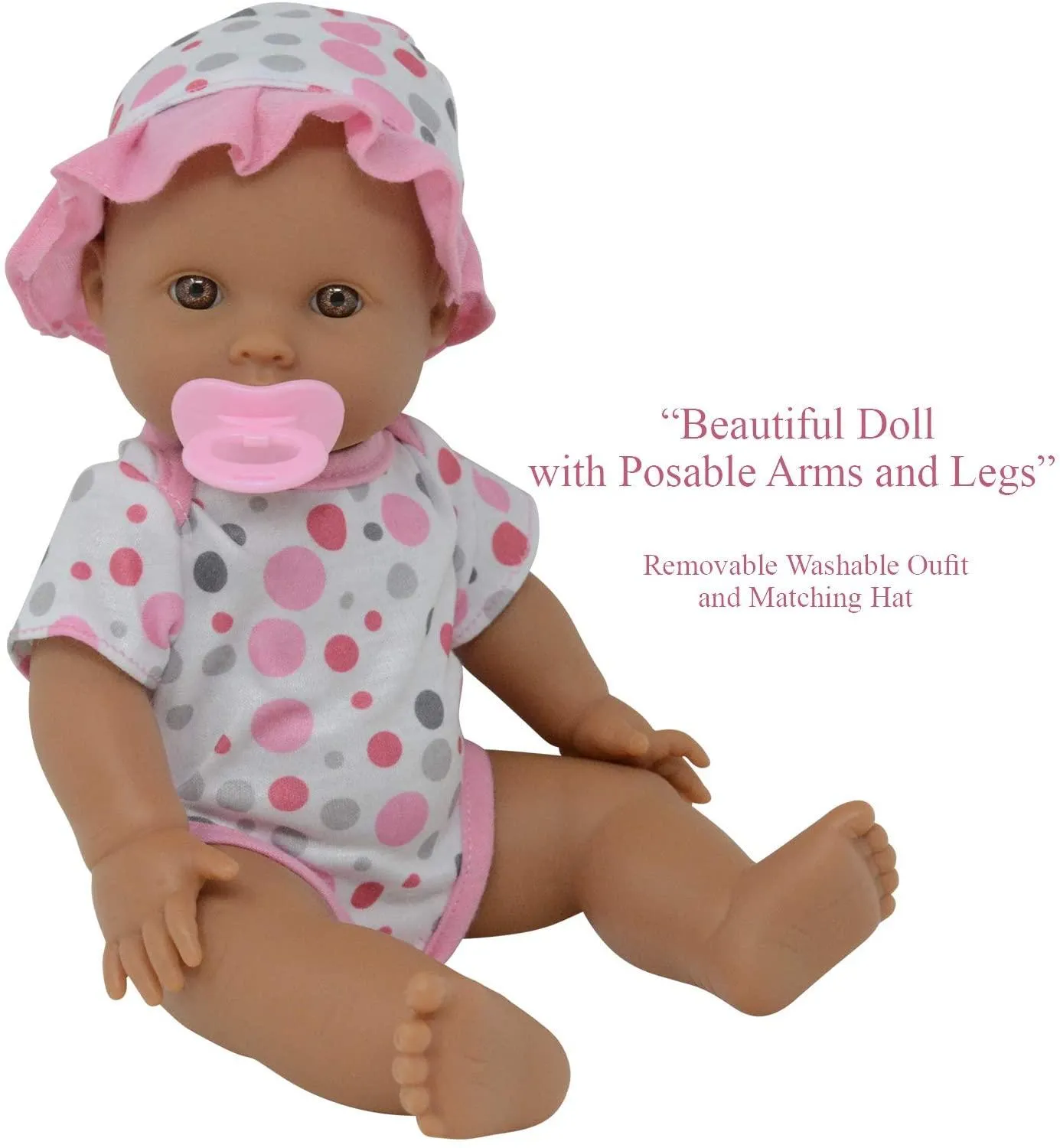 Drink and Wet Potty-Training Baby Doll Posable Dolls with Pacifier, Bottle, and Diapers - Helps Toilet Training for Kids (Hispanic)