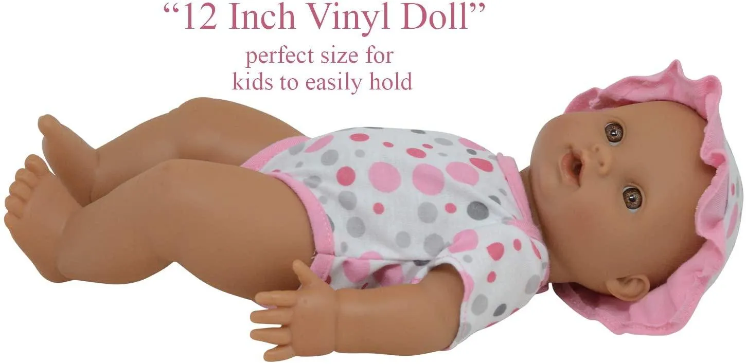 Drink and Wet Potty-Training Baby Doll Posable Dolls with Pacifier, Bottle, and Diapers - Helps Toilet Training for Kids (Hispanic)