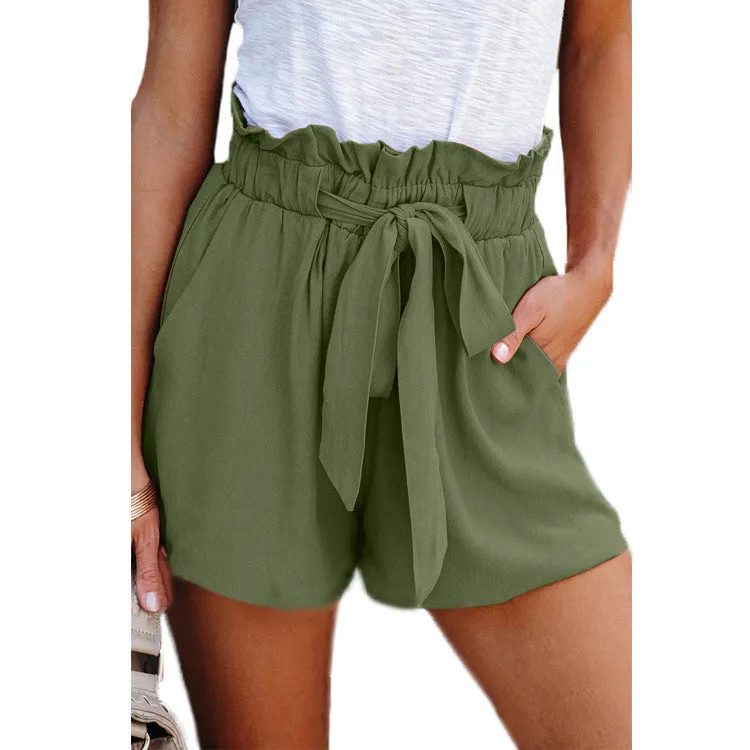Elastic Waistband High Waist Shorts