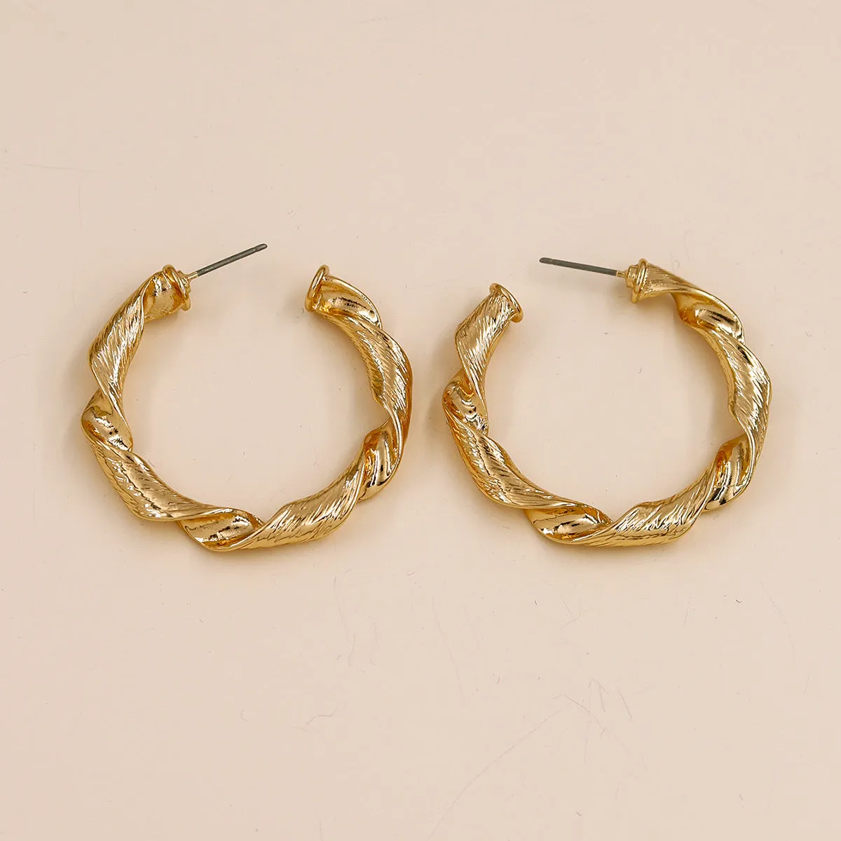 Elegant C-shaped Metal Earrings from Vienna Verve Collection