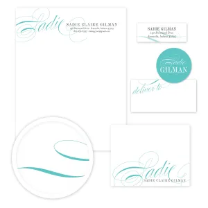 Elegant Script Stationery Set - Large