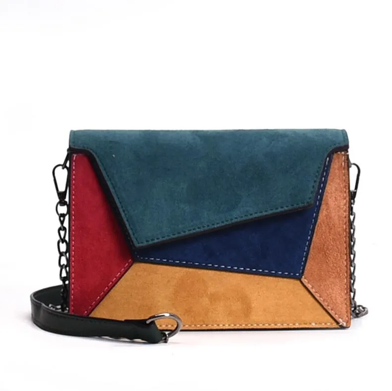 Fashion Quality Leather Patchwork Women Messenger Bag Female Chain Strap Shoulder Bag Small Criss-Cross Ladies' Flap Bag