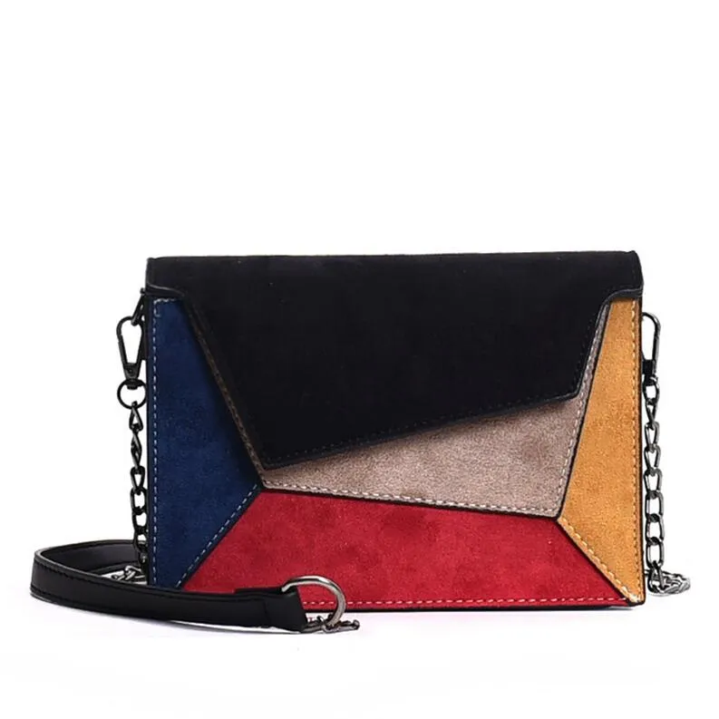 Fashion Quality Leather Patchwork Women Messenger Bag Female Chain Strap Shoulder Bag Small Criss-Cross Ladies' Flap Bag