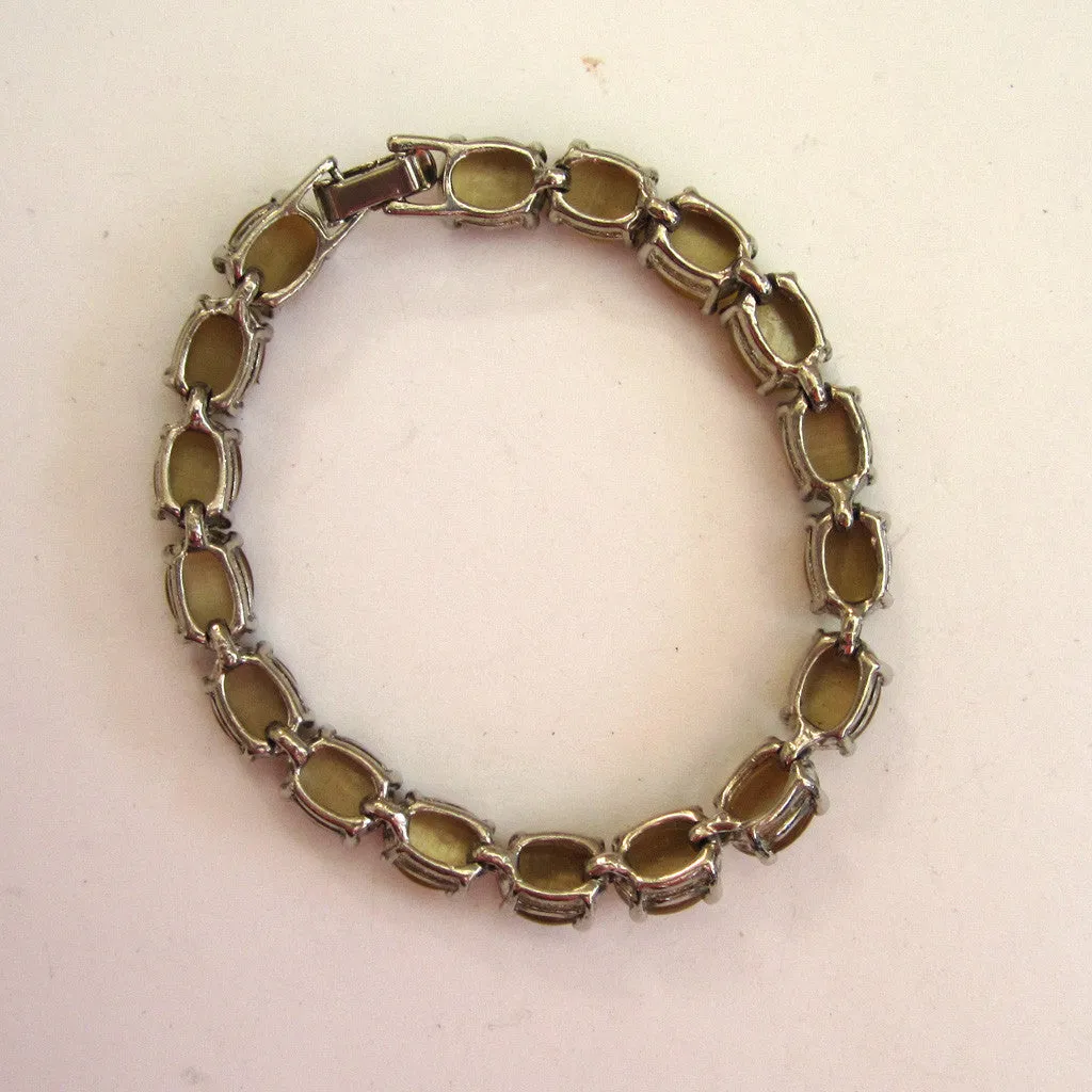 Faux Tigereye Silver-tone Bracelet