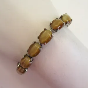 Faux Tigereye Silver-tone Bracelet