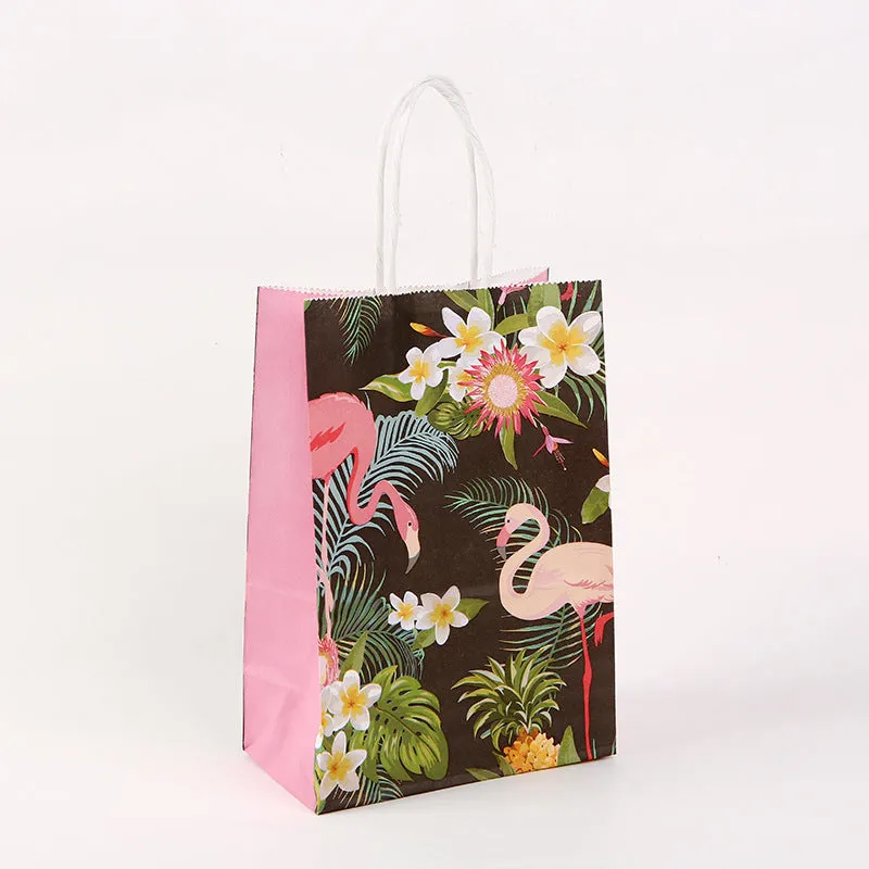 Flamingo Gift Bag Thick Kraft Paper Wrapping for Gift