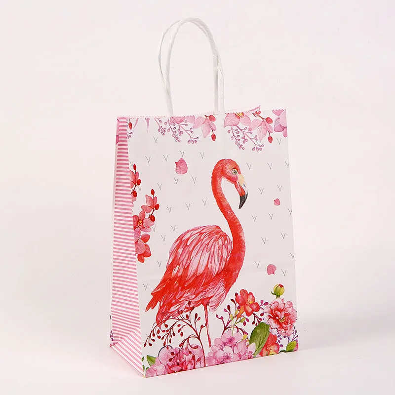 Flamingo Gift Bag Thick Kraft Paper Wrapping for Gift
