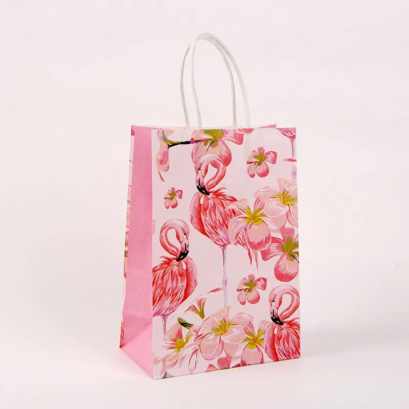 Flamingo Gift Bag Thick Kraft Paper Wrapping for Gift