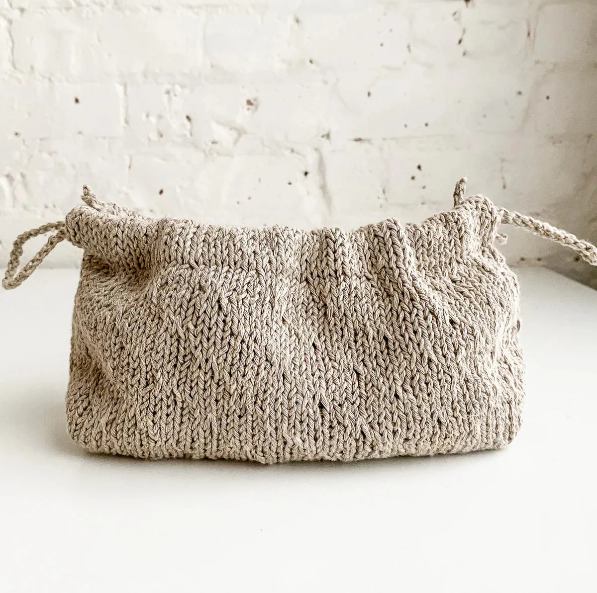 Flax & Twine Trellis Stitch Drawstring Bag Kit