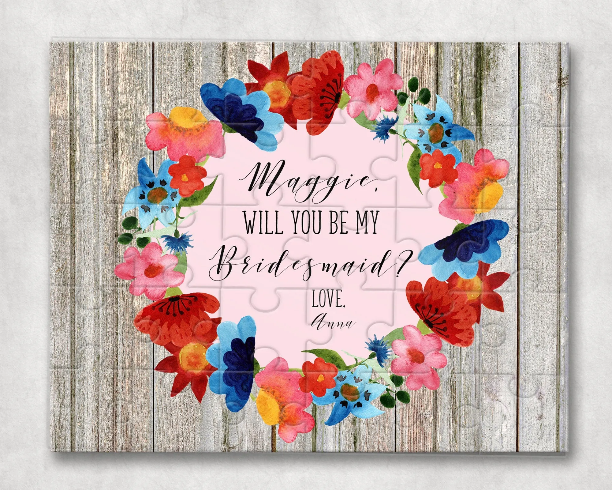 Floral Bridesmaid Proposal Gift Puzzle