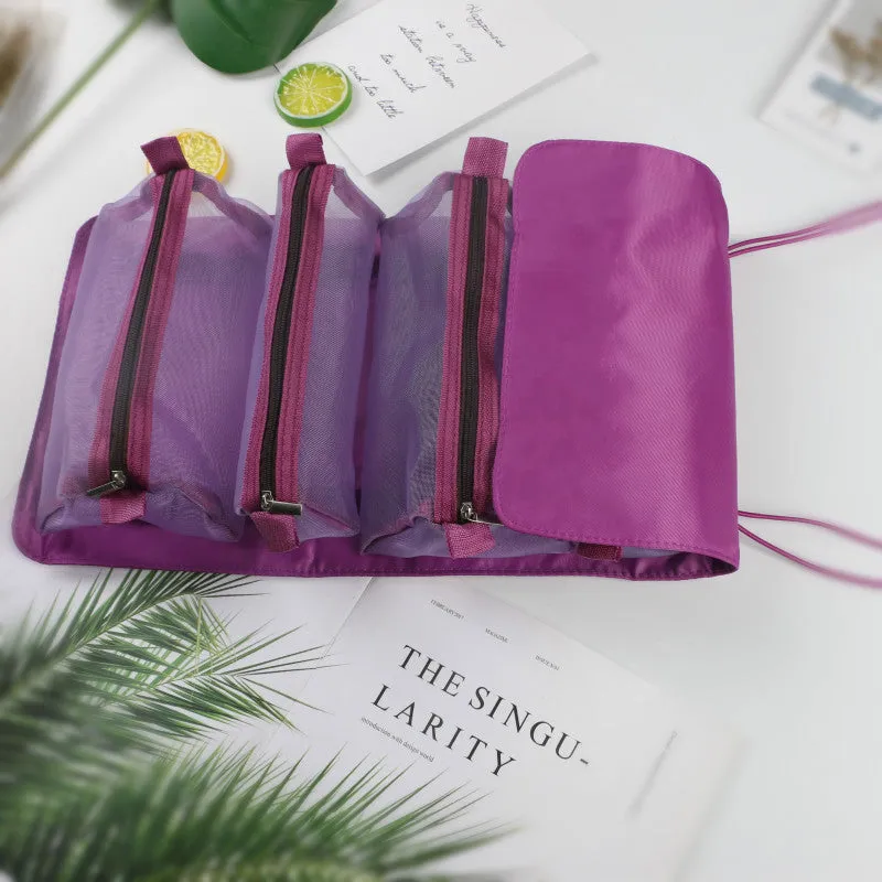 Folding travel wash bag
