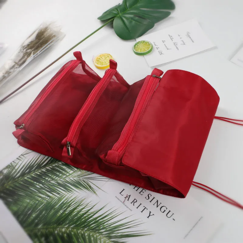 Folding travel wash bag