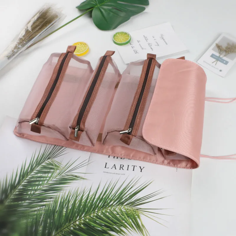 Folding travel wash bag