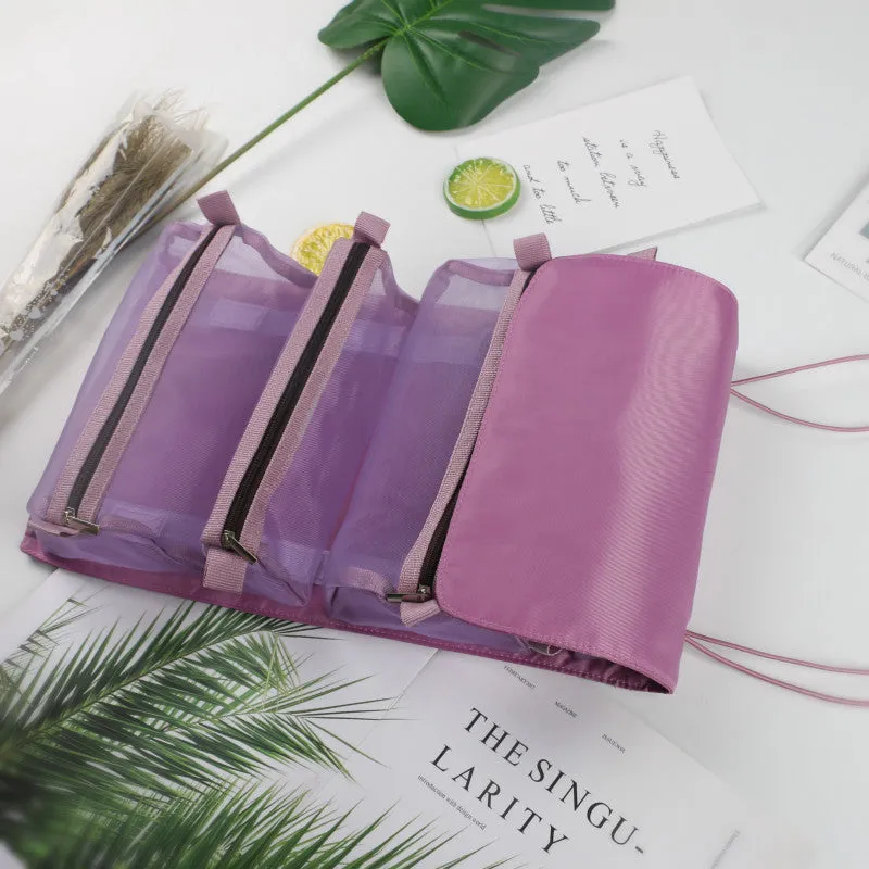 Folding travel wash bag