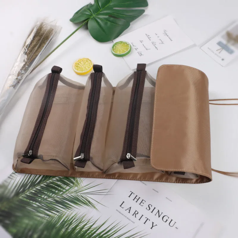 Folding travel wash bag