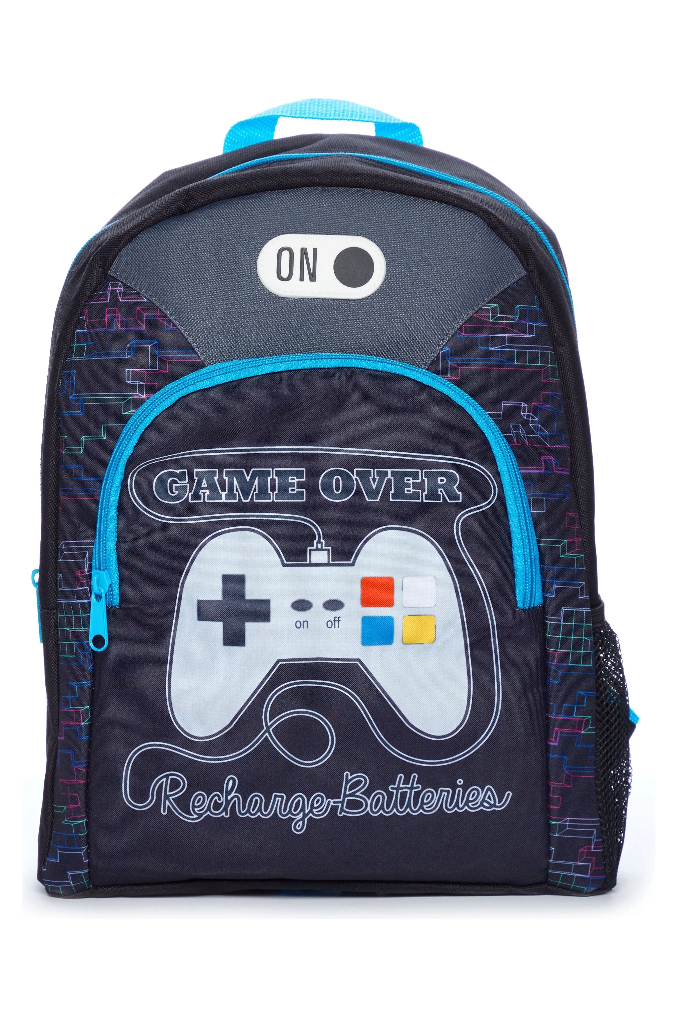 Game Over Recharge Batteries School Bag, Kids Boys Gamer Backpack
