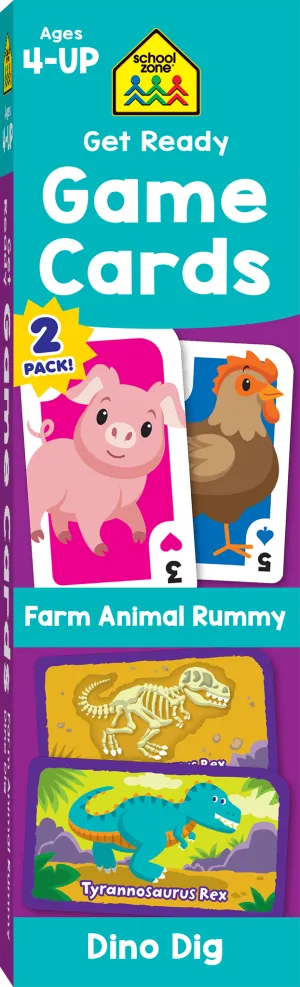Get Ready Game Cards Farm Animal Rummy & Dino Dig (2-Pack)