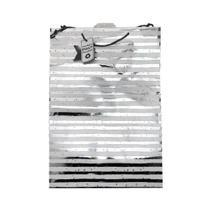 Gift Maker Gift Bag Silver Stars Large