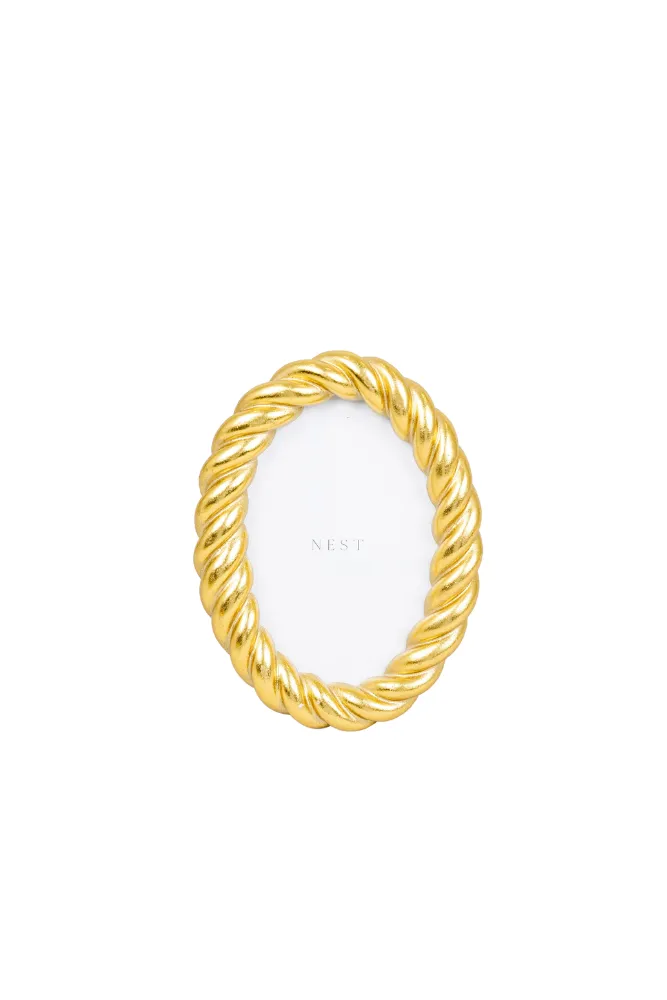 Gilded Rope Oval Frame
